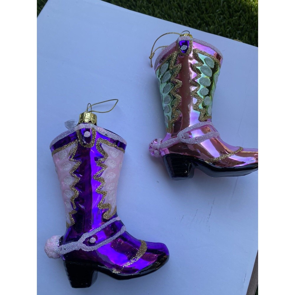 Cowboy Boot Ornament 4.75 Inch Western Christmas Set of 6 TWO's Co. - Picture 11 of 14